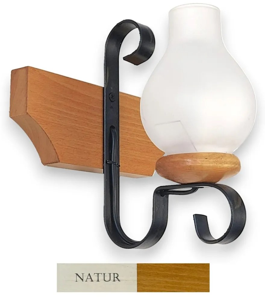 Aplica de perete rustica fabricata manual din lemn Queen WOOD-QU-AP1