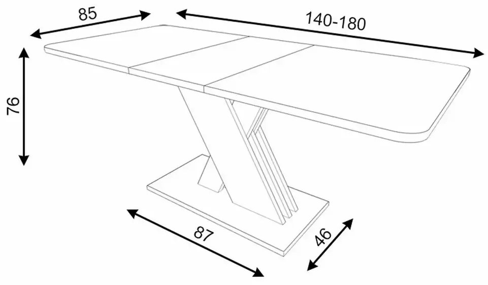 Masa extensibila Exel stejar artizan/antracit L140-180 cm