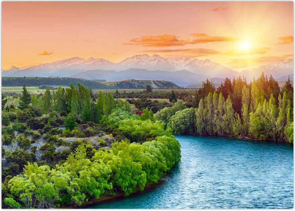 Tablou - Pădure peisaj montan (70x50 cm)