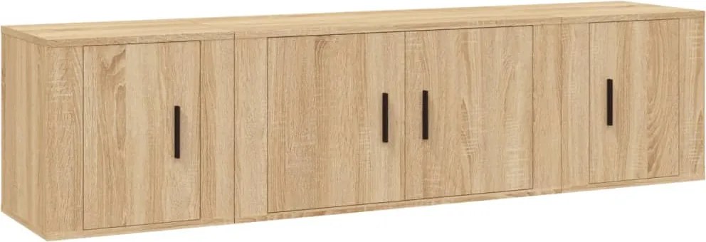 vidaXL Set dulap TV, 3 piese, stejar sonoma, lemn prelucrat