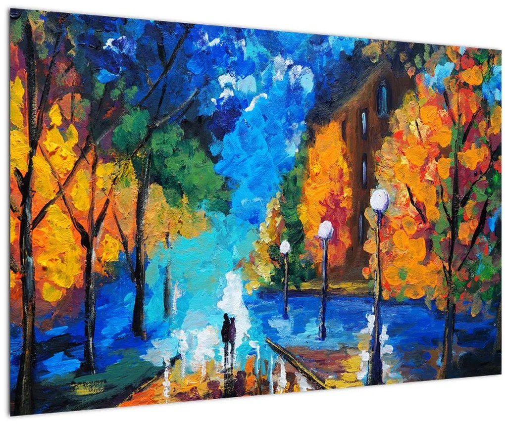 Tablou - Îndrăgostiții, Pointilism (90x60 cm)