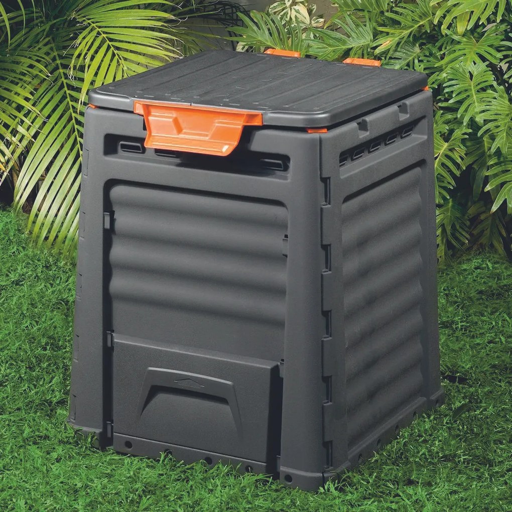 Ladă compost grădină Keter Eco negru, 320 l, 65 x 65 x 75 cm