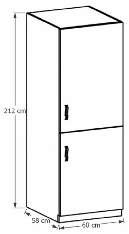 Zondo Dulap inferior de bucătărie pentru frigider încorporat D60ZL Provense (Alb + sosna andersen) (D). 1015169