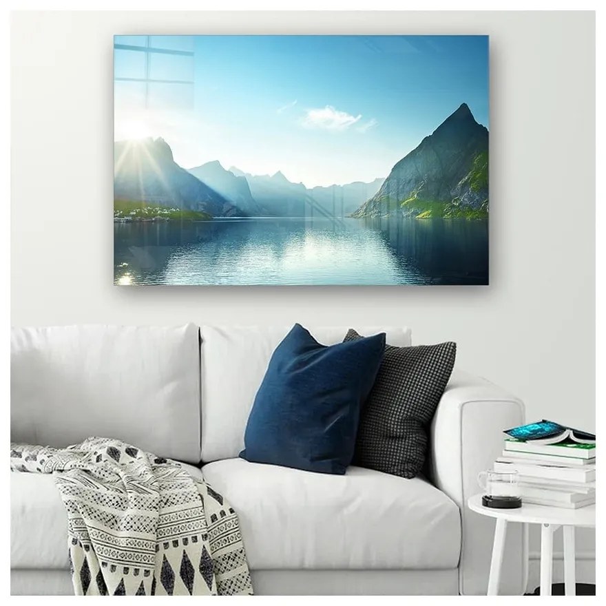 Tablou din sticlă 100x70 cm Fjord – Wallity