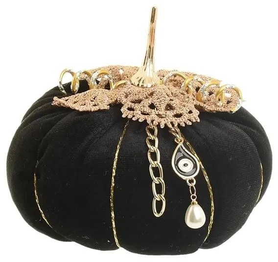 Pumpkin decor Black Velvet 12 cm