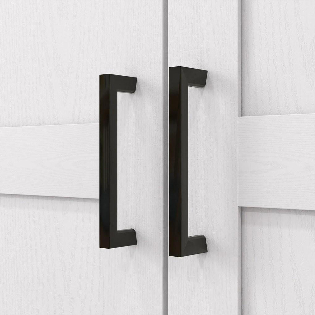 HOMCOM Bufet bucătărie dulap de bucătărie 5 niveluri cu uși și rafturi reglabile 60l x 40P x 120H cm aspect lemn crem | Aosom Romania