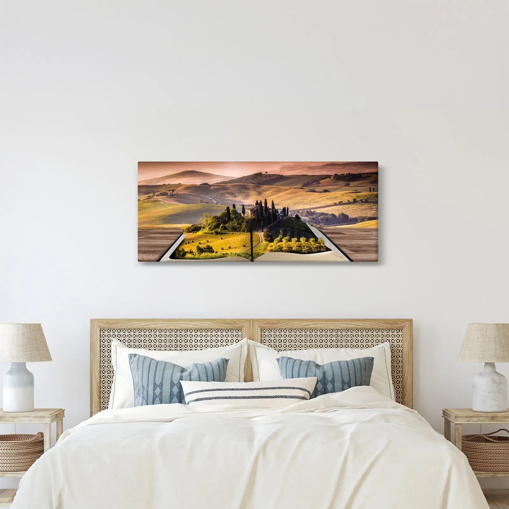 Tablou cu peisaj în carte (120x50 cm)