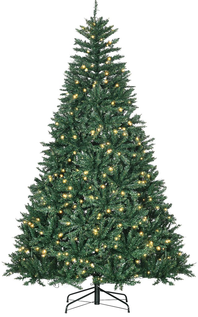HOMCOM albero di natale 210 albero di natale a led albero di natale con luci led albero di natale 210 cm folto Verde Φ132 × 210cm