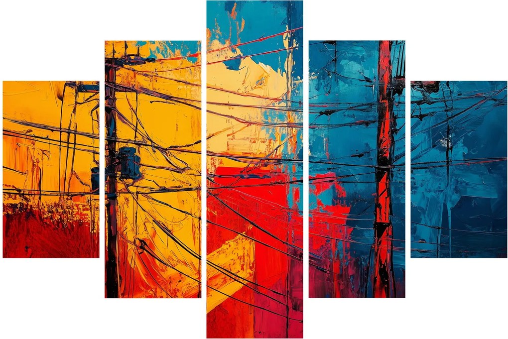 Tablou - Linii electrice abstracte (150x105 cm)