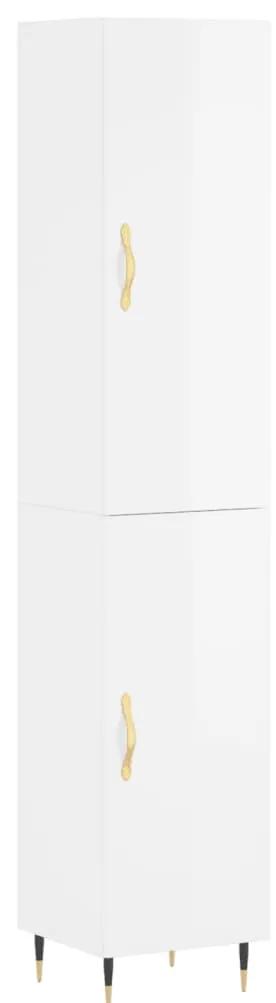 3198771 vidaXL Dulap înalt, alb extralucios, 34,5x34x180 cm, lemn prelucrat