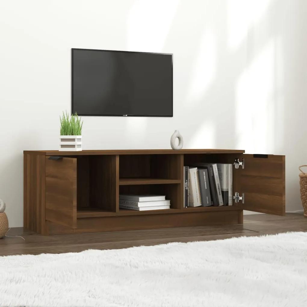 Comoda TV, stejar maro, 102x35x36,5 cm, lemn prelucrat 1, Stejar brun