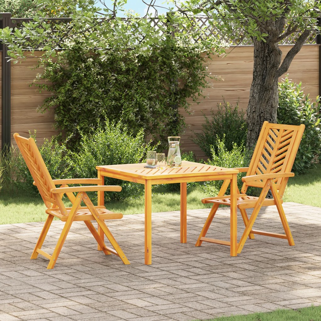 vidaXL Set de masă pentru grădină 3 pcs Maro 90 x 90 x 74 cm