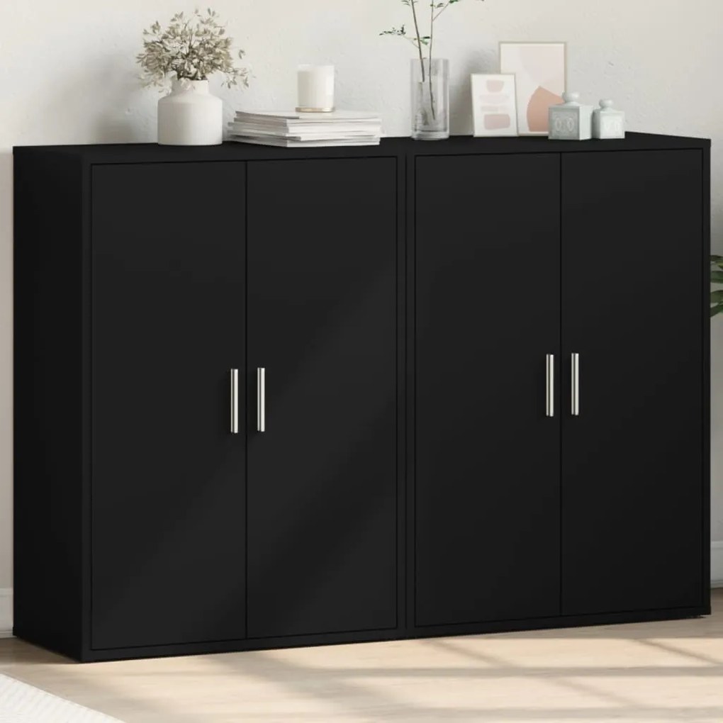 vidaXL Dulapuri, 2 buc., negru, 60x31x84 cm, lemn prelucrat
