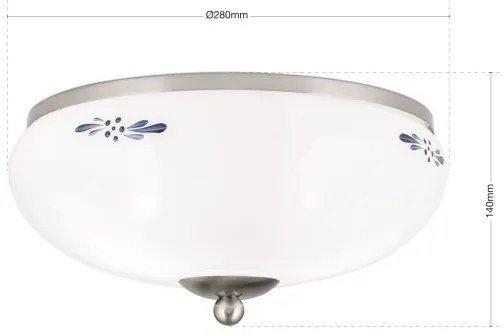 Plafonieră Orion DL 7-673 LANDHAUS 2xE27/60W/230V d. 28 cm mm crom/alb