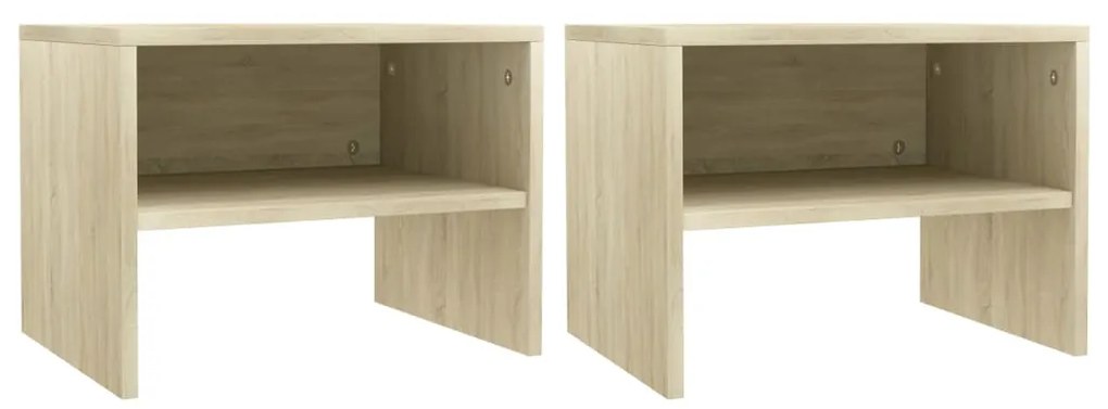 vidaXL Noptiere, 2 buc., stejar sonoma, 40x30x30 cm, lemn prelucrat