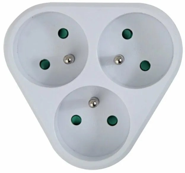 Adaptor triplu stecher Esperanza ELK303W forma rotund Alb