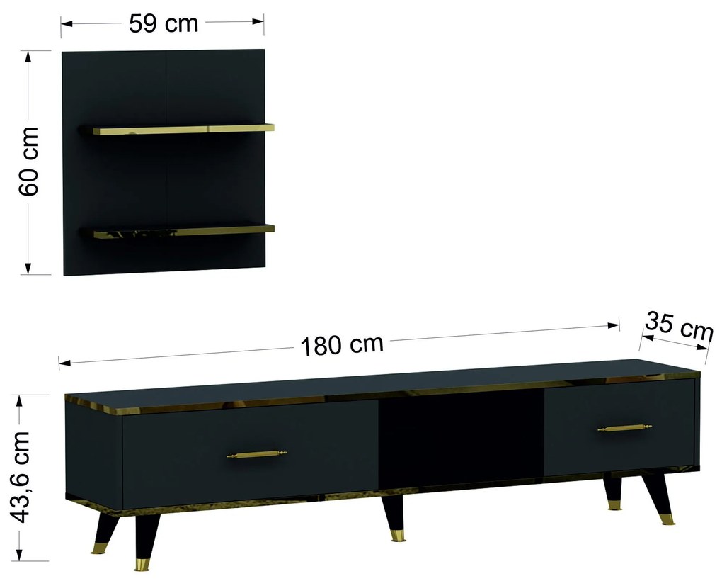 Mobilier living Mevala 2 (antracit) . 1095634