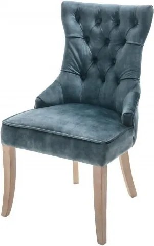 Set 2 scaune stil baroc Castle catifea petrol