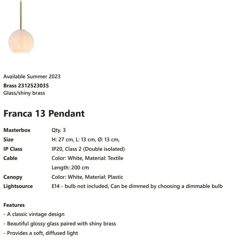 Pendul elegant design minimalist Franca