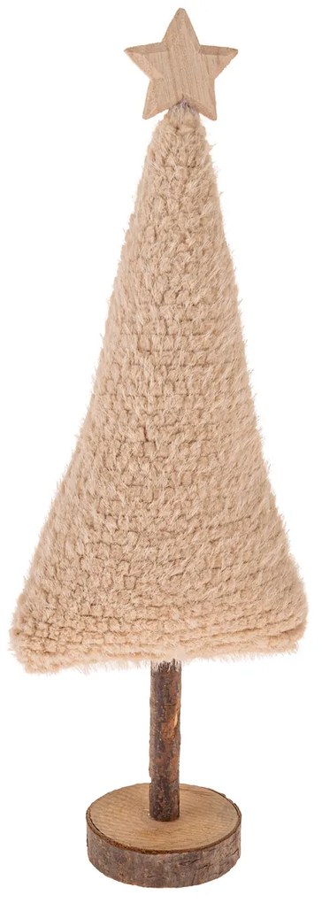 Decorațiune de Crăciun Pom de Crăciun din materialtextil 45,5 cm, fleece pufos, bej