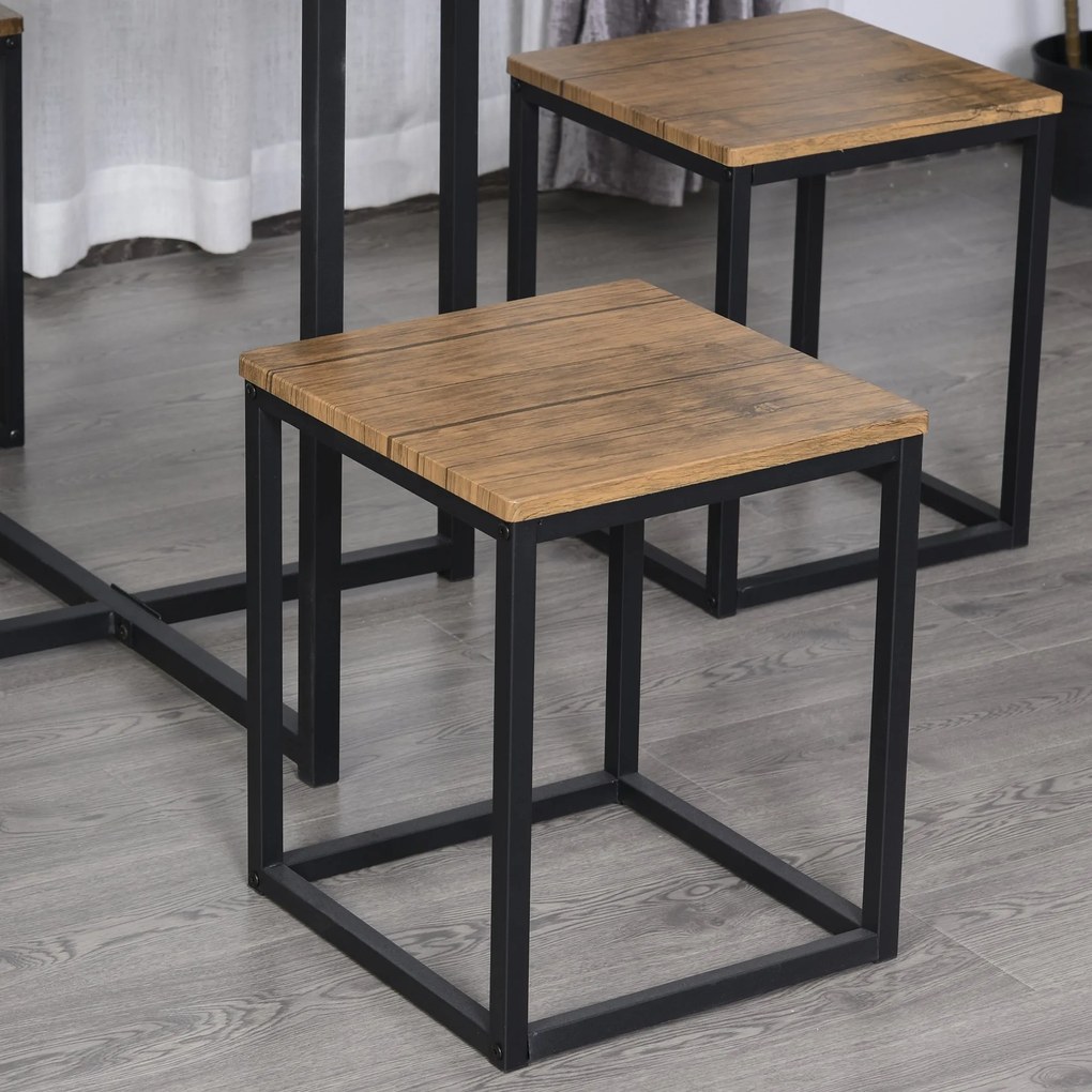 Set HOMCOM Masă și Scaune Industrial pentru Bucătărie, Design Modern, Spațiu Optimizat, Ideal pentru Micile Apartamente | Aosom Romania