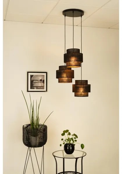 Lustră pe cablu Brilagi SPACE YUTE 3xE27/15W/230V negru