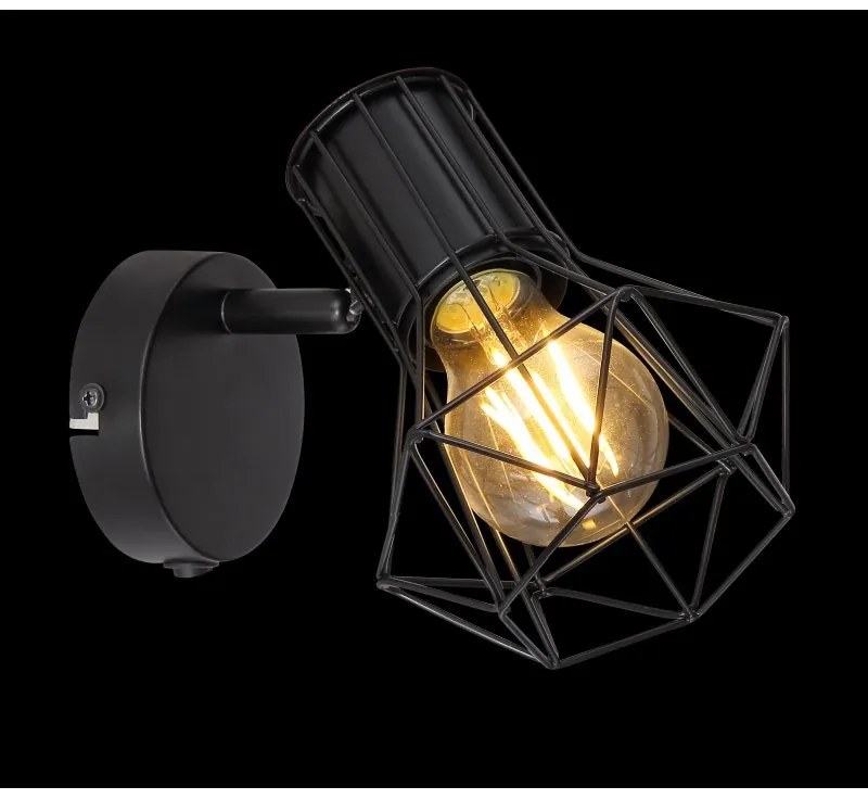 Aplica de perete design industrial PRISKA negru