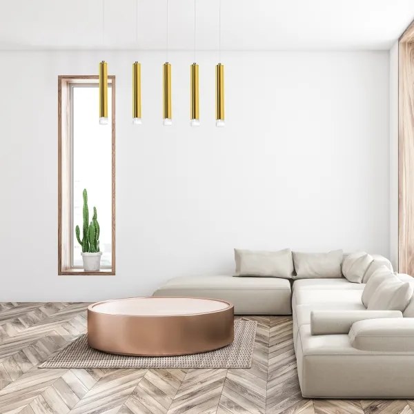 Lustră LED pe cablu GOLDIE 5xLED/25W/230V aurie