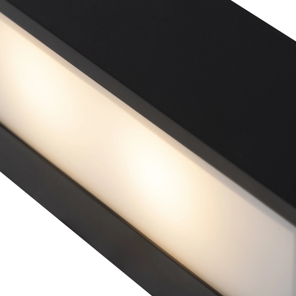 Lampa de perete dreptunghiulară de design neagră 25cm - Houx
