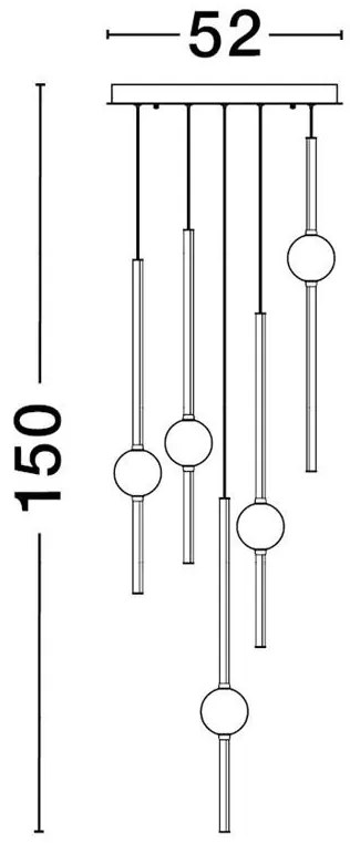 Lustra dimabila cu 5 pendule LED design modern ACROBAT