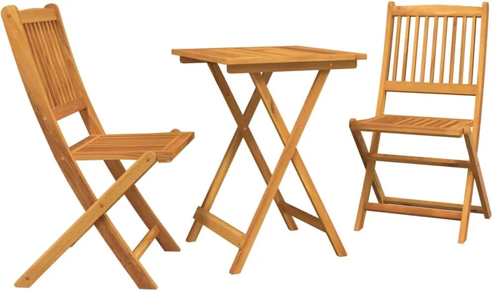 vidaXL Set Bistro de Grădină 3 pcs Maro Lemn Solid de Acacia