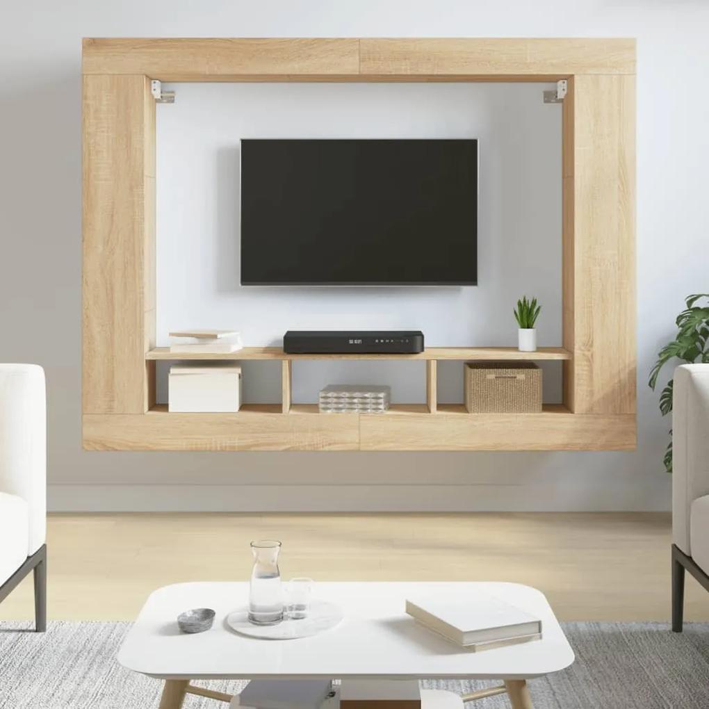 Comoda TV, stejar sonoma, 152x22x113 cm, lemn compozit