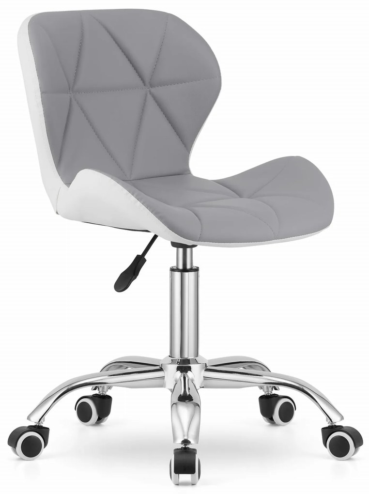 OFERTA Scaun de birou alb-gri AVOLA din piele ecologica II. calitate