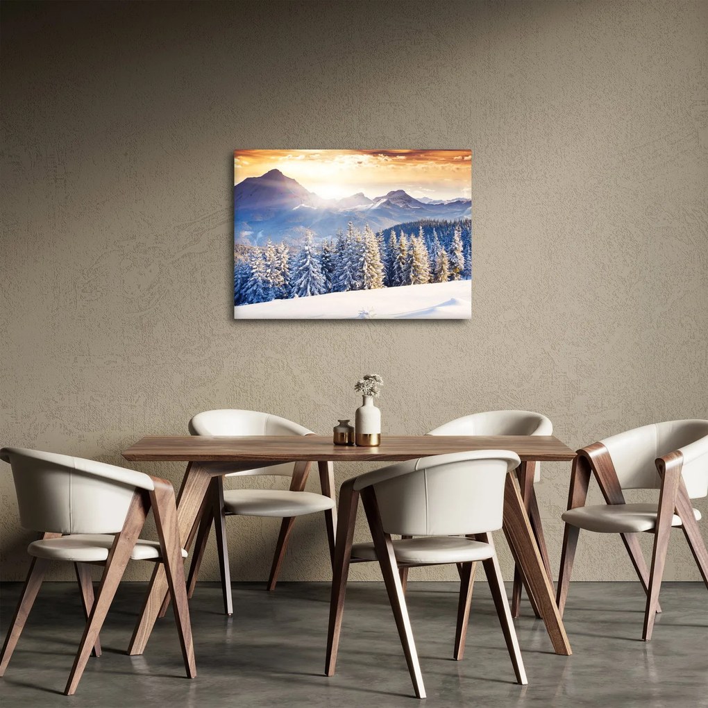 Tablou - Peisaj montan în timpul iernii (70x50 cm)