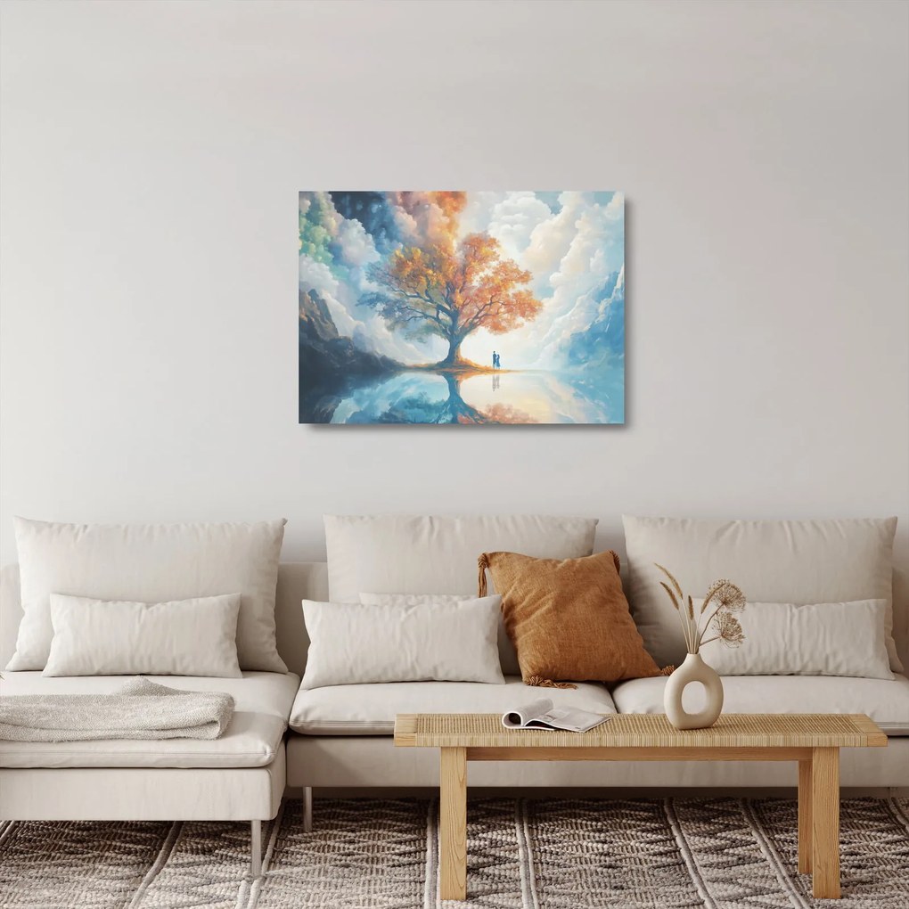 Tablou pe sticlă – Arborele vieții și al iubirii (70x50 cm)