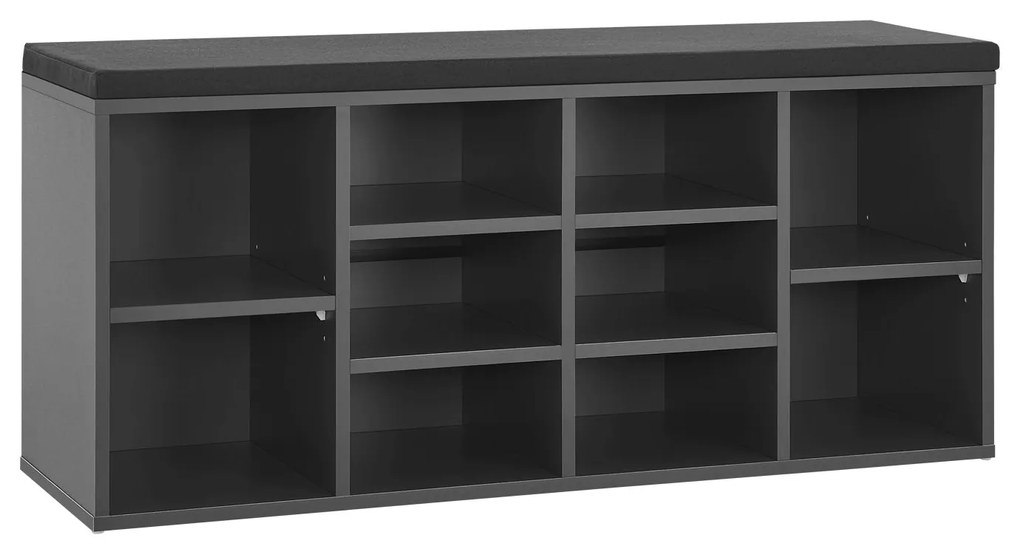 Suport pantofi cu căptușeală 104 x 30 x 48 cm gri închis