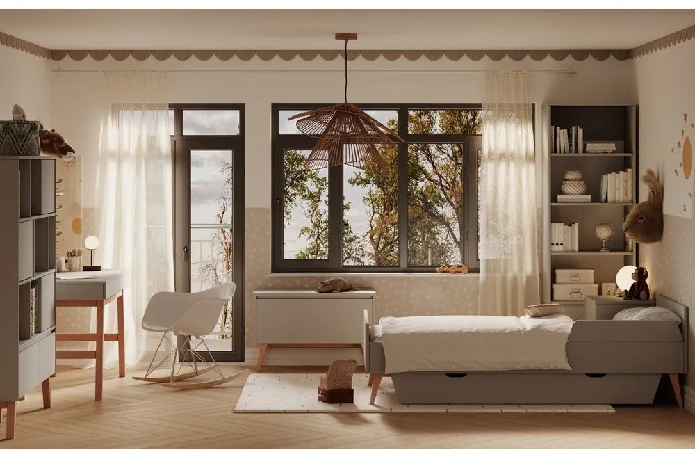 Sertar pentru sub pat pentru copii gri 90x200 cm Swing – Pinio