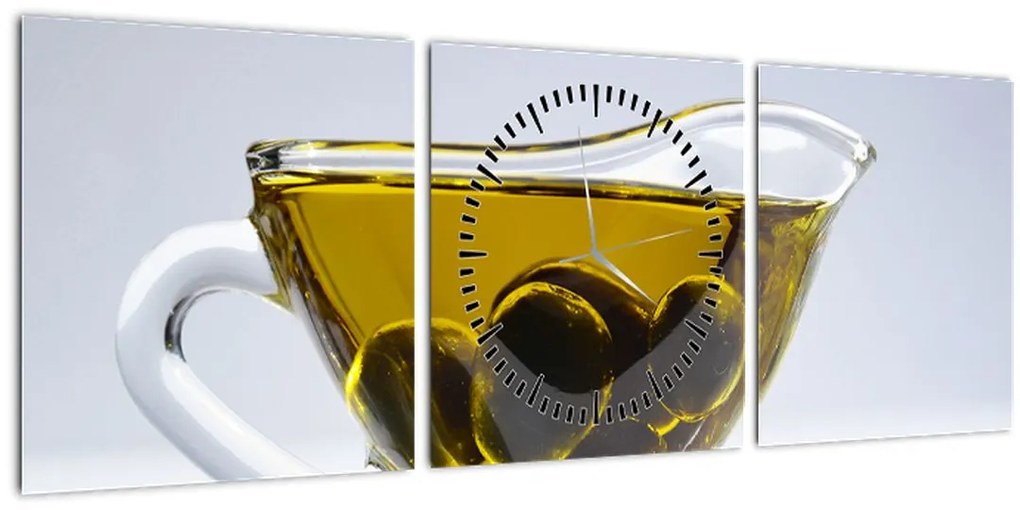 Tablou cu ulie de măsline (cu ceas) (90x30 cm)