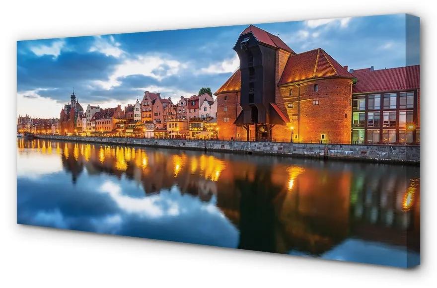 Tablouri canvas clădiri fluviale Gdańsk