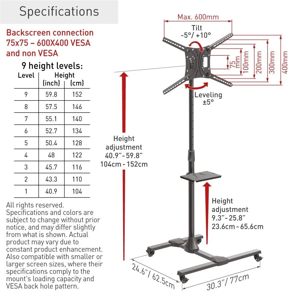 Stand TV Barkan 13-65" 50kg