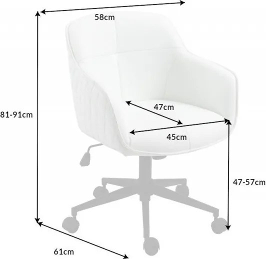 Scaun de birou elegant Euphoria, piele sintetica alba