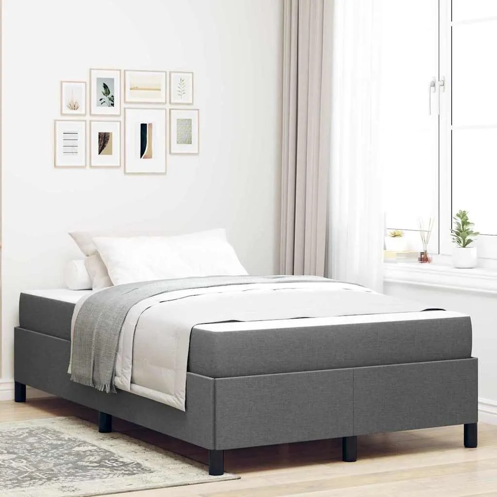 vidaXL Pat cu arcuri Gri închis, Negru 120 x 200 cm