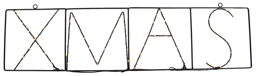 Lampă de perete de Crăciun neagră XMAS incl. LED cu temporizator IP44 - Yoro