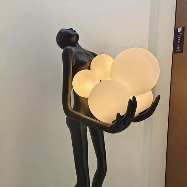 Immax 08808XL - Lampă de podea SILUETTE 6xE27/25W/230V 180 cm Human Ball