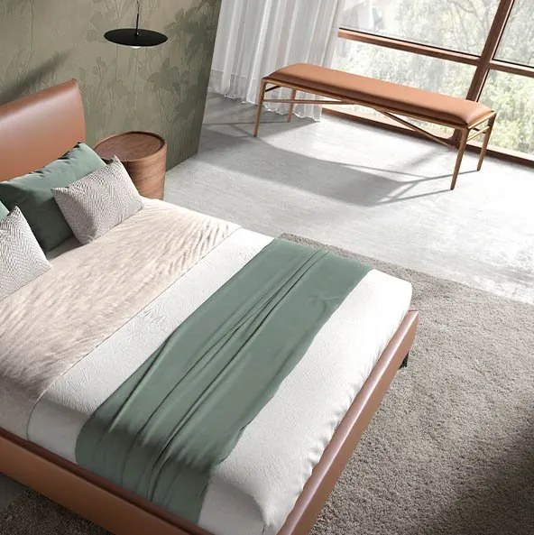 Bancheta tapitata design LUX Brown 130x40cm