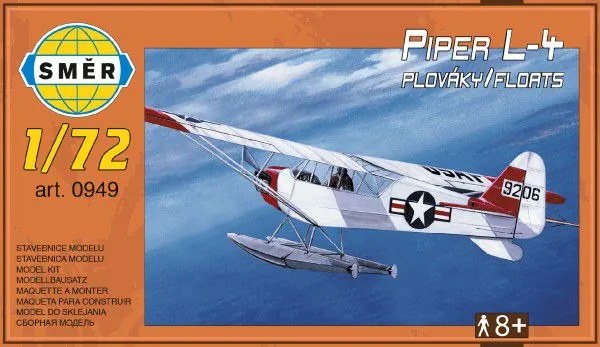 Model Piper L-4 flotoare 1:72 14,7x9,3cm cutie 25x14,5x4,5cm