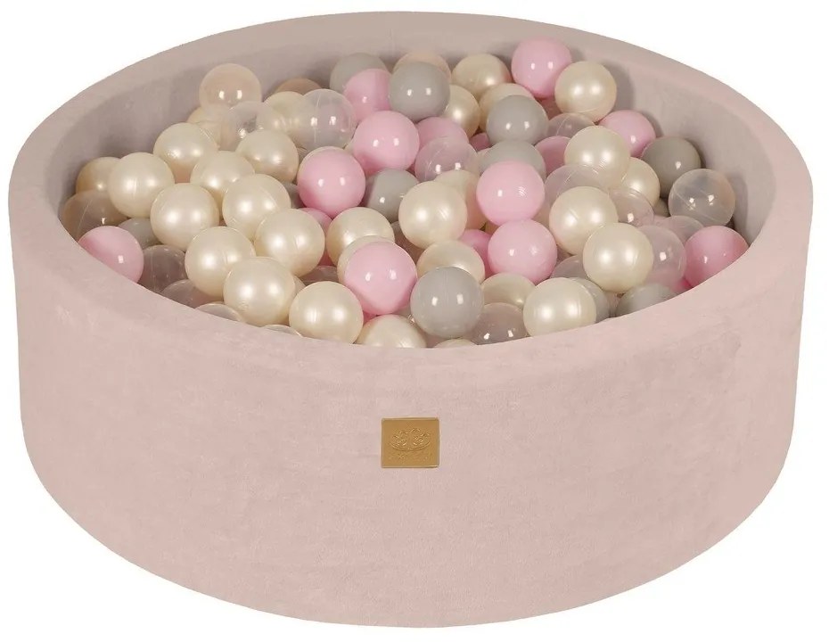 Piscină cu bile crem din catifea ø 90x30 cm Montessori – Meowbaby