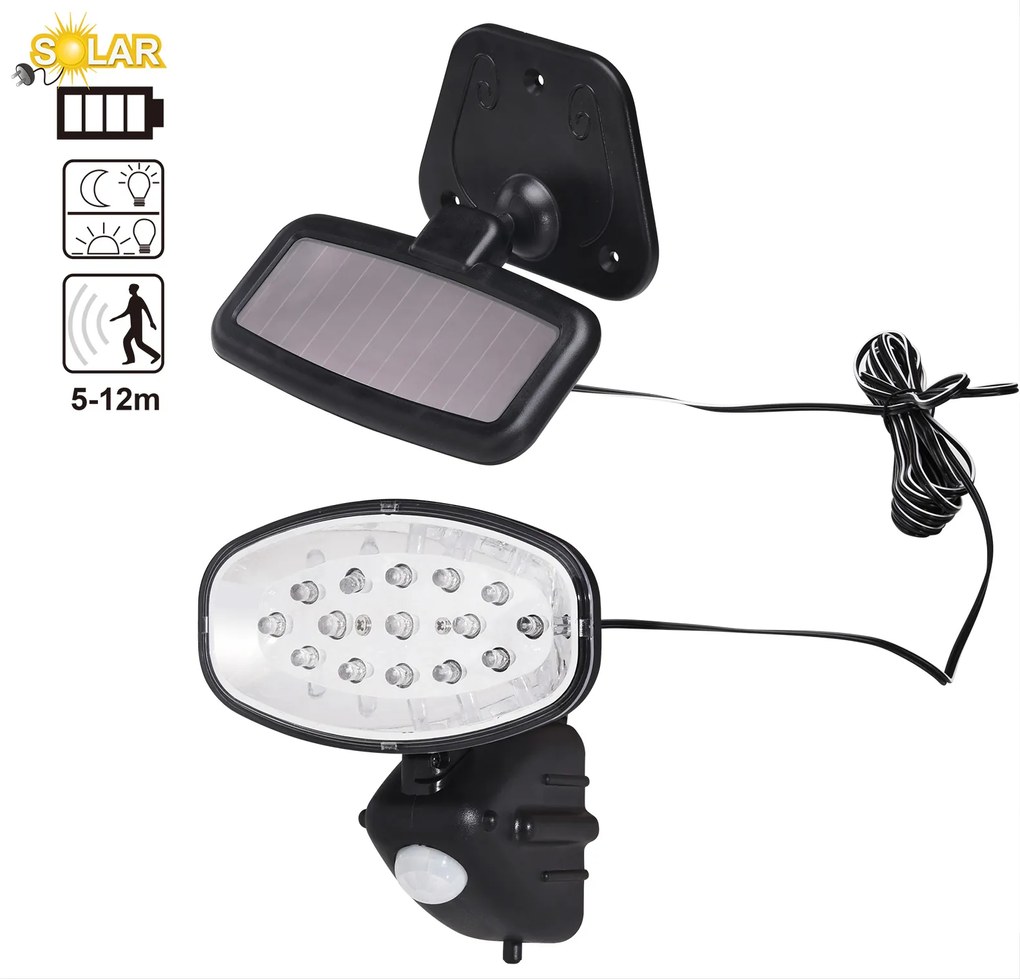 Deuba Lampa solara de perete cu senzor de miscare 15 LED