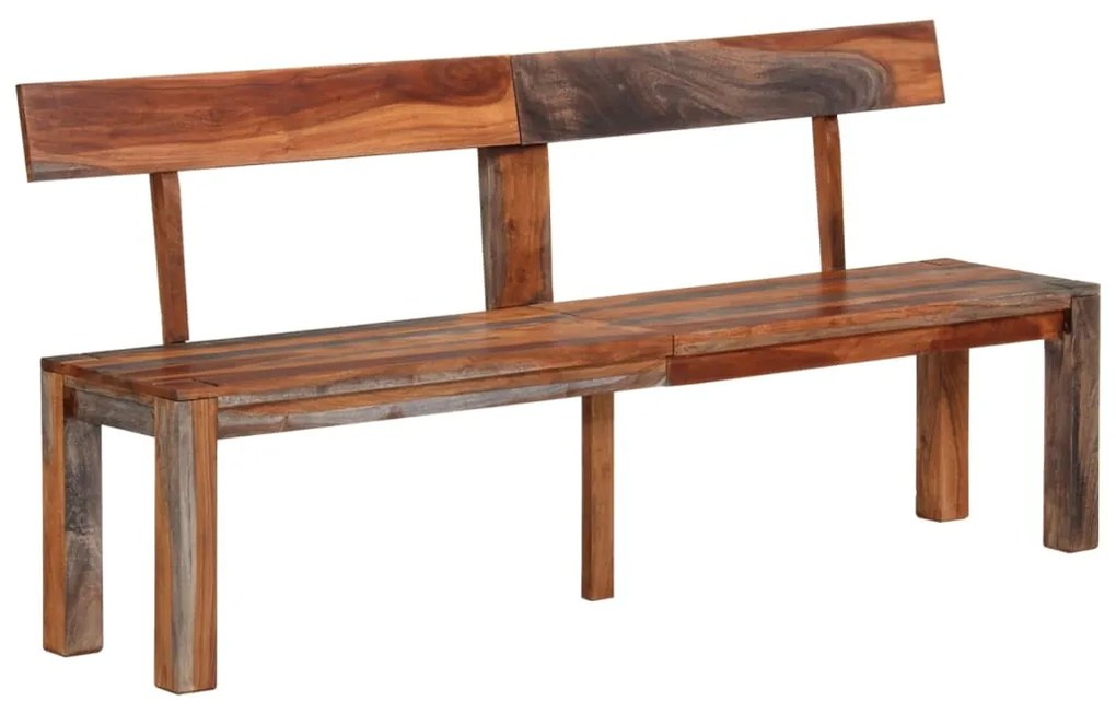 vidaXL Banchetă cu spătar, gri, 160 cm, lemn masiv de acacia