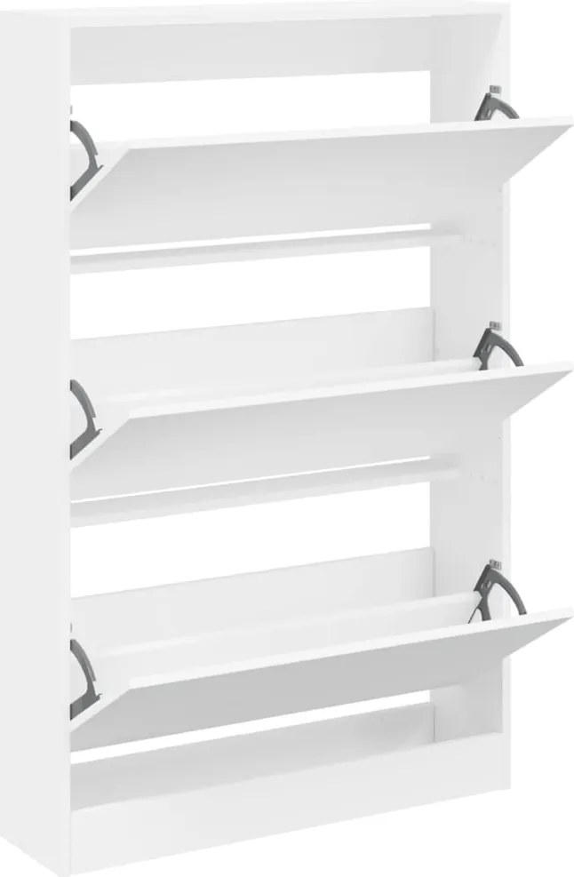 vidaXL Pantofar, alb, 80x21x125,5 cm, lemn compozit